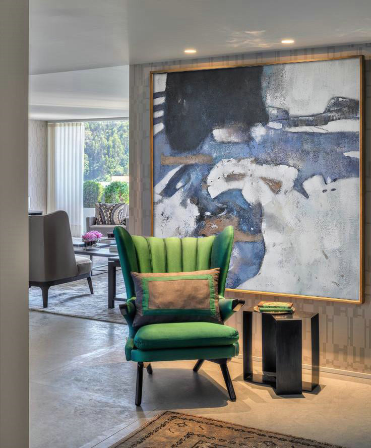 Original Painting Hand Made Large Abstract Art,Oversized Abstract Painting,Large Oil Canvas Art,White,Blue,Black,Gray.etc